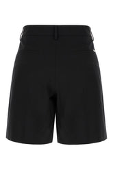 Black wool blend bermuda shorts -  | Wise