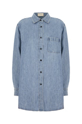 Camicia in lino blu denim -  | Wise