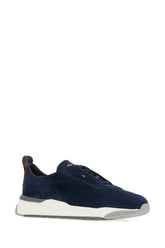 Navy blue suede sneakers -  | Wise