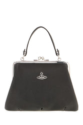 Black synthetic leather Granny clutch -  | Wise