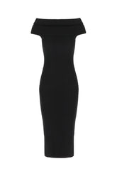 Black stretch viscose blend dress -  | Wise