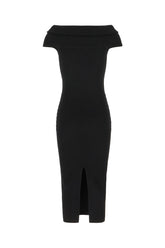Black stretch viscose blend dress -  | Wise