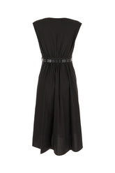 Black stretch cotton dress -  | Wise