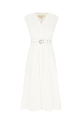 White stretch cotton dress -  | Wise