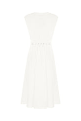 White stretch cotton dress -  | Wise