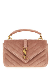 Powder pink suede handbag -  | Wise