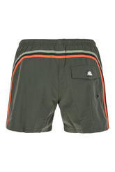 Dark green stretch polyester swimming shorts -  | Wise