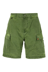 Military green cotton bermuda shorts -  | Wise