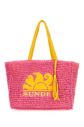 Fuchsia straw shopping bag -  | Wise