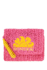 Fuchsia straw clutch -  | Wise