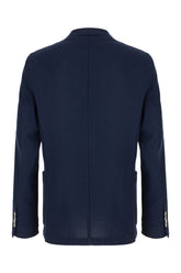Navy blue cotton blazer -  | Wise