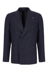 Midnight blue wool blend blazer -  | Wise