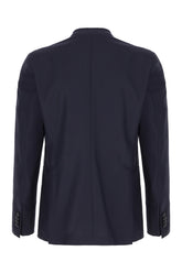 Midnight blue wool blend blazer -  | Wise