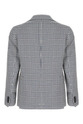 Embroidered stretch cotton blend blazer -  | Wise