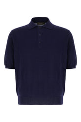 Navy blue cotton polo shirt -  | Wise