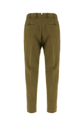 Military green cotton blend pants -  | Wise