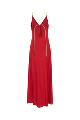 Red stretch acetate Selena dress -  | Wise