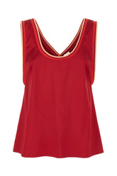 Red stretch acetate top -  | Wise