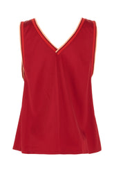 Red stretch acetate top -  | Wise
