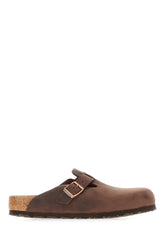 Chocolate leather Boston slippers -  | Wise