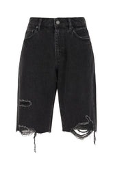 Black denim bermuda shorts -  | Wise