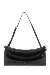 Black leather medium East West shoulder bag -  | Wise