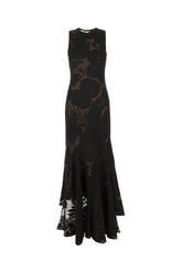 Black stretch jersey long dress -  | Wise