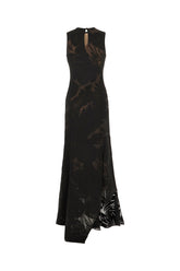 Black stretch jersey long dress -  | Wise