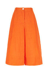 Orange linen bermuda shorts -  | Wise