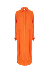 Orange linen dress -  | Wise