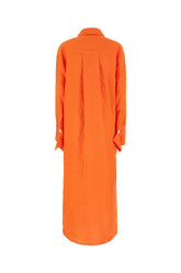 Orange linen dress -  | Wise