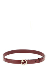 Burgundy leather belt -  | Wise