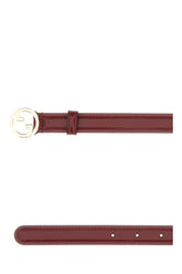 Burgundy leather belt -  | Wise