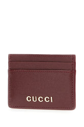 Burgundy leather card holder -  | Wise