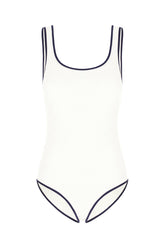 White stretch nylon swimsuit -  | Wise