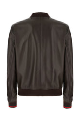 Dark brown leather jacket -  | Wise