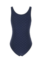Navy blue stretch nylon swim suit -  | Wise