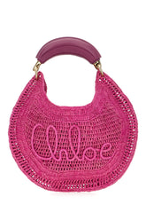 Fuchsia raffia Banana handbag -  | Wise