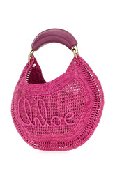 Fuchsia raffia Banana handbag -  | Wise
