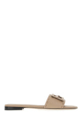 Dove grey leather slippers -  | Wise