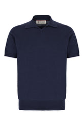 Navy blue cotton polo shirt -  | Wise