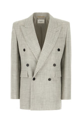 Melange grey wool blazer -  | Wise