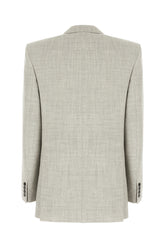 Melange grey wool blazer -  | Wise