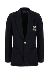 Navy blue cotton blend blazer -  | Wise