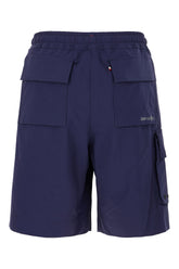 Navy blue stretch nylon bermuda shorts -  | Wise