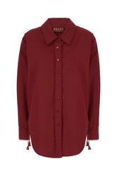 Burgundy poplin shirt -  | Wise