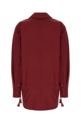 Burgundy poplin shirt -  | Wise