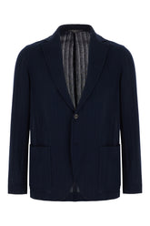 Navy blue cotton blazer -  | Wise