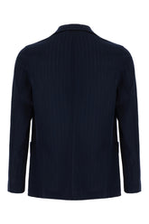 Navy blue cotton blazer -  | Wise