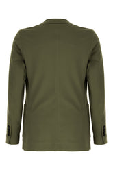 Olive green stretch cotton blazer -  | Wise